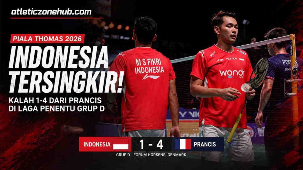 Piala Thomas 2026, Indonesia Tersingkir Dramatis Kalah dari Prancis