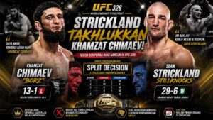 Khamzat Chimaev Kehilangan Rekor Sempurna Usai Tumbang dari Sean Strickland di UFC 328