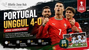 Gol Bunuh Diri Bawa Portugal Unggul 4-0 atas Uzbekistan di Menit 60