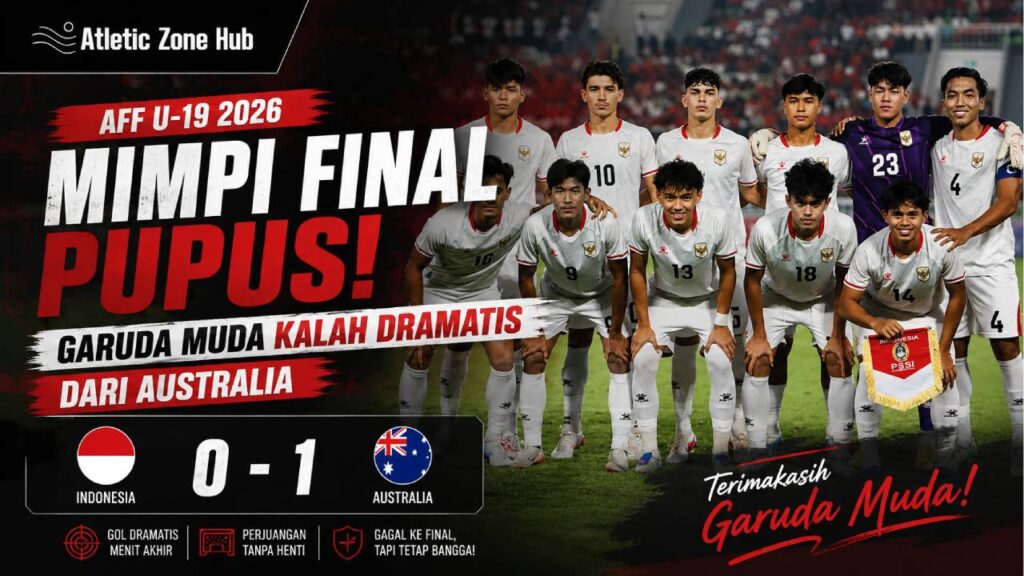 Mimpi Final Pupus, Garuda Muda Kalah Dramatis dari Australia di AFF U-19