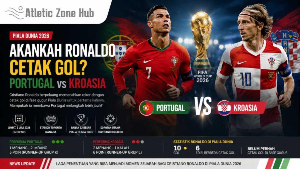 Akankah Ronaldo Cetak Gol Saat Portugal vs Kroasia di Piala Dunia 2026?