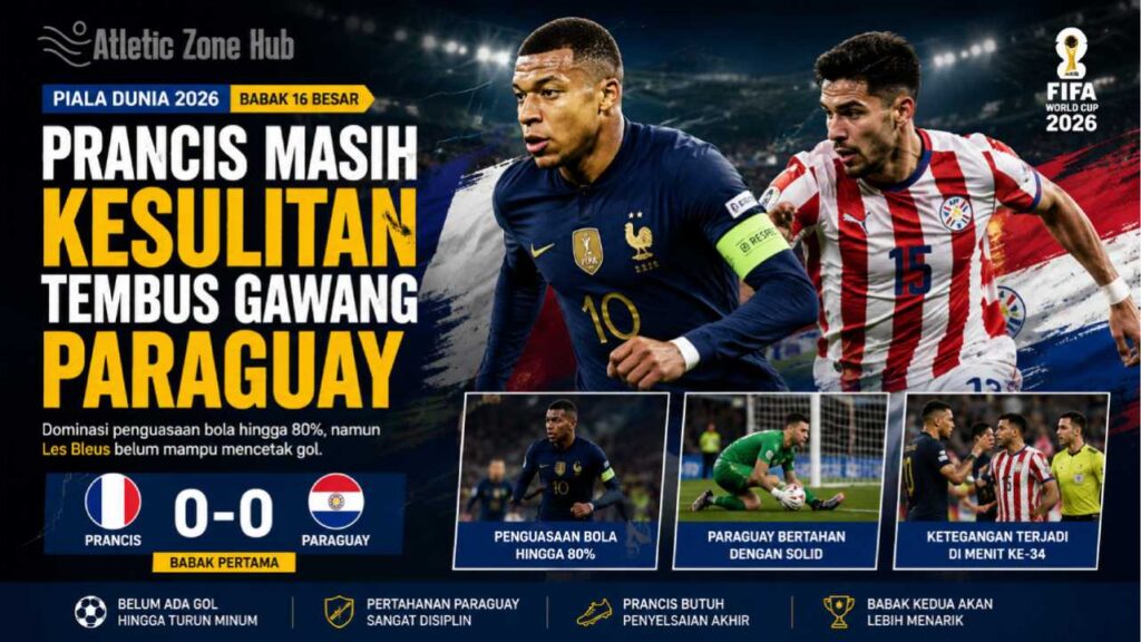 Babak Pertama Piala Dunia 2026: Prancis Masih Kesulitan Menembus Pertahanan Kokoh Paraguay