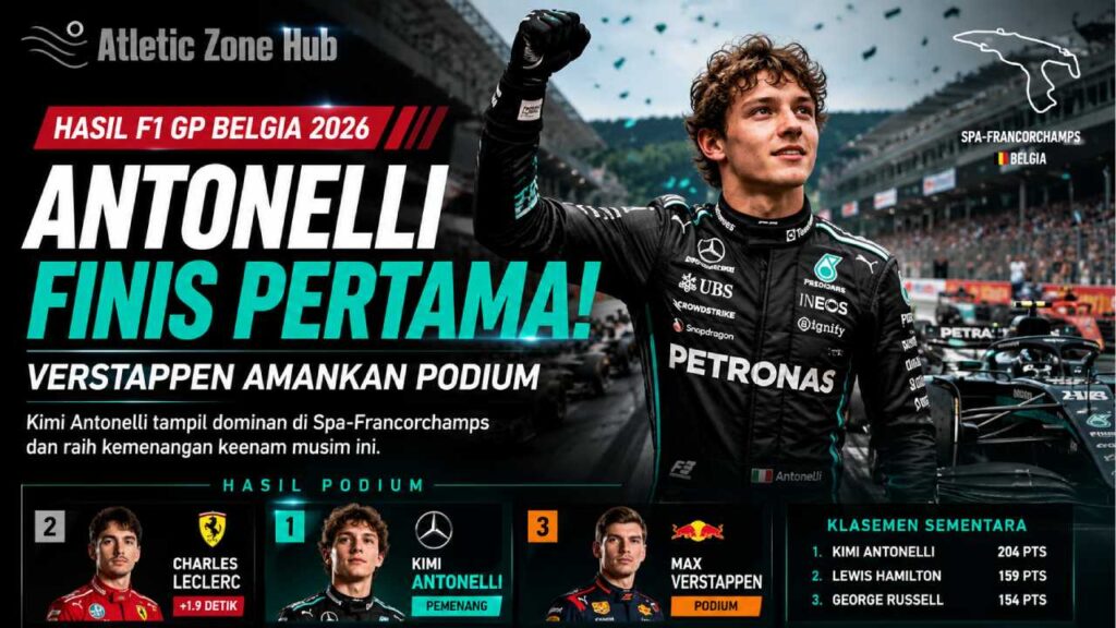 Hasil F1 GP Belgia: Kimi Antonelli Finis Pertama, Verstappen Amankan Podium