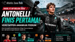 Hasil F1 GP Belgia: Kimi Antonelli Finis Pertama, Verstappen Amankan Podium