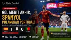 Hasil Piala Dunia 2026: Gol Menit Akhir Antar Spanyol Singkirkan Portugal di Babak 16 Besar