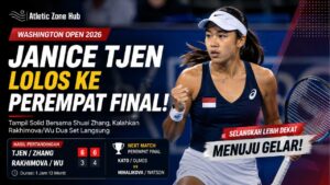 Hasil Washington Open 2026: Janice Tjen Lolos ke Perempat Final Bersama Shuai Zhang
