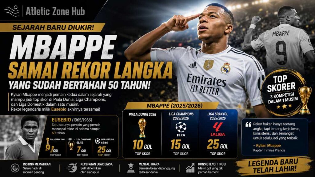 Mbappe Samai Rekor Langka yang Bertahan Hampir 60 Tahun di Sepak Bola Dunia
