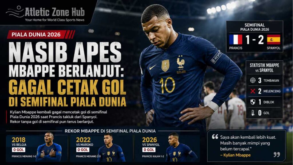 Nasib Apes Mbappe Berlanjut, Gagal Cetak Gol di Semifinal Piala Dunia 2026