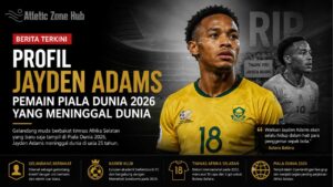 Profil Jayden Adams, Pemain Piala Dunia 2026 yang Meninggal Dunia di Usia 25 Tahun