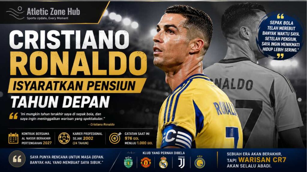 Cristiano Ronaldo Isyaratkan Pensiun Tahun Depan, Era CR7 Mendekati Akhir