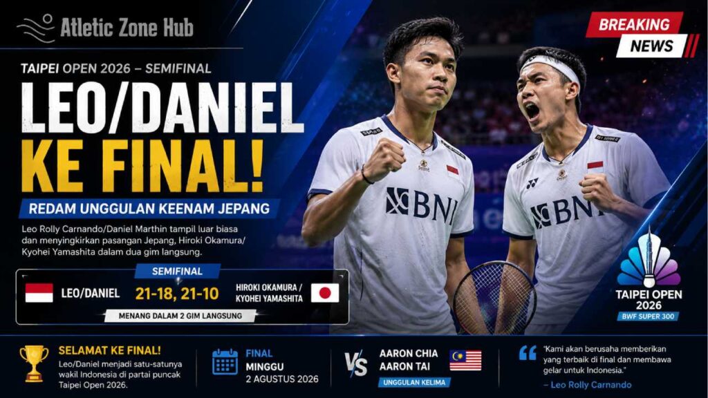Hasil Taipei Open 2026: Leo/Daniel Tembus Final Usai Taklukkan Unggulan Keenam