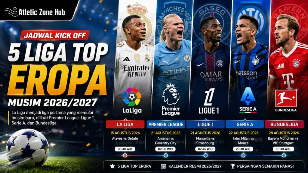 Jadwal Kick Off 5 Liga Top Eropa 2026/2027, La Liga Jadi Pembuka