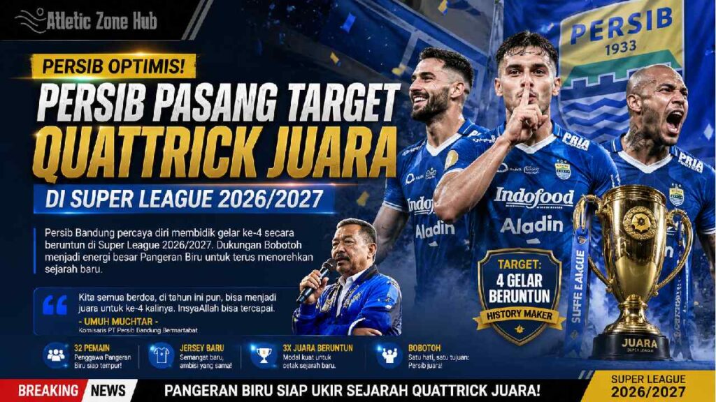 Persib Pasang Target Quattrick Juara di Super League 2026/2027