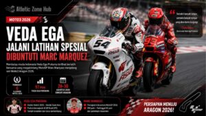 Veda Ega Jalani Latihan Spesial, Dibuntuti Marc Marquez Jelang Aragon