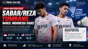 Hasil China Masters 2026: Sabar/Reza Tumbang, Wakil Indonesia Habis