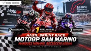 Hasil Sprint Race MotoGP San Marino: Marquez Menang, Bezzecchi Kedua