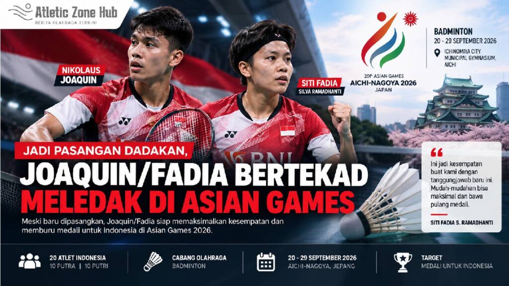 Jadi Pasangan Dadakan, Joaquin/Fadia Siap Meledak di Asian Games 2026