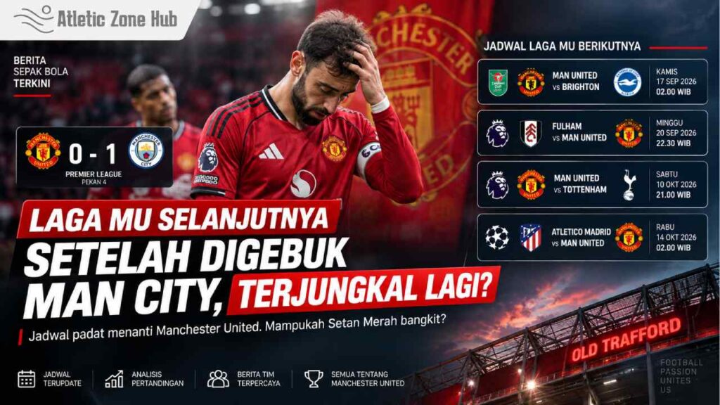 Laga MU Selanjutnya setelah Digebuk Man City, Terjungkal Lagi?