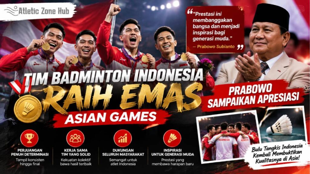 Tim Badminton Indonesia Raih Emas Asian Games, Prabowo Sampaikan Apresiasi