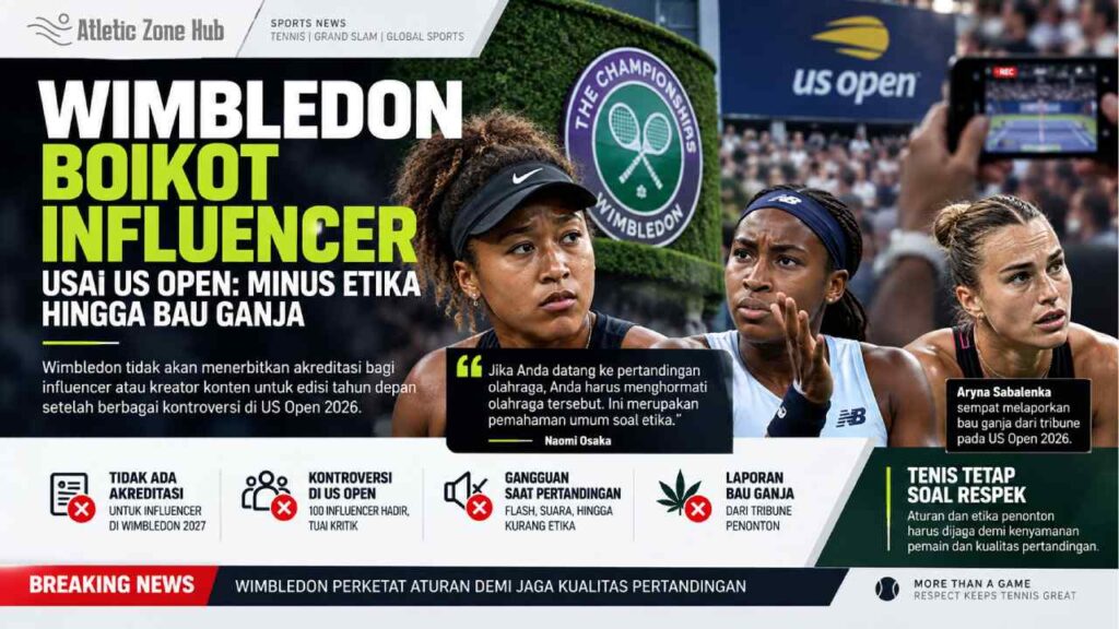 Wimbledon Boikot Influencer usai US Open, Etika hingga Bau Ganja Jadi Sorotan