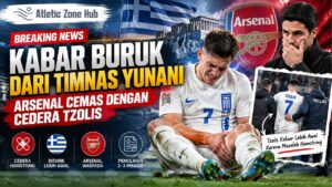 Kabar Buruk dari Timnas Yunani, Arsenal Cemas dengan Cedera Tzolis